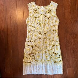 Elegant Yellow Lace Dress